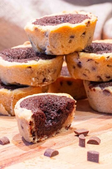 cookie brownie muffins