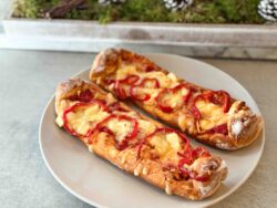 Brezel Pizza Schiffchen aus der Heißluftfritteuse