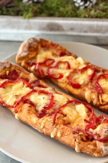 Brezel Pizza Schiffchen aus der Heißluftfritteuse