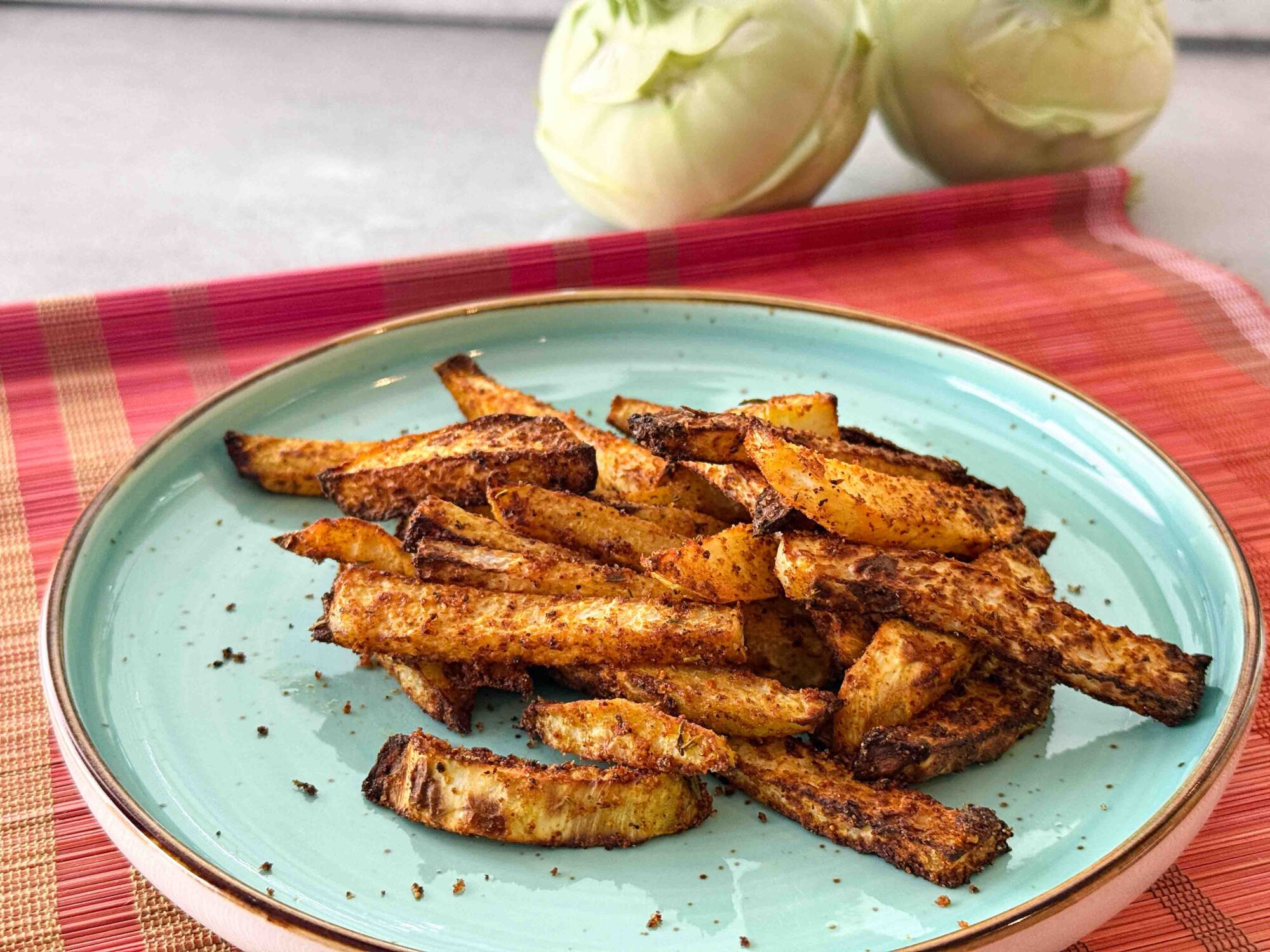 Kohlrabi Pommes aus der Heißluftfritteuse