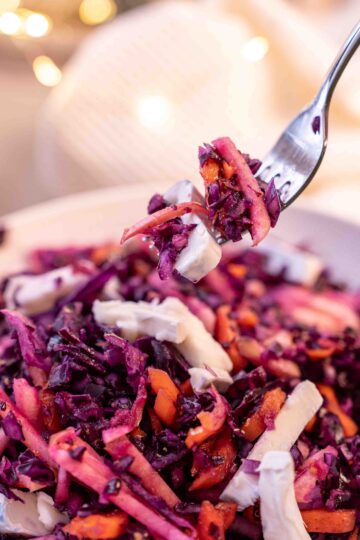 Rotkohl Salat mit Ziegenkäse