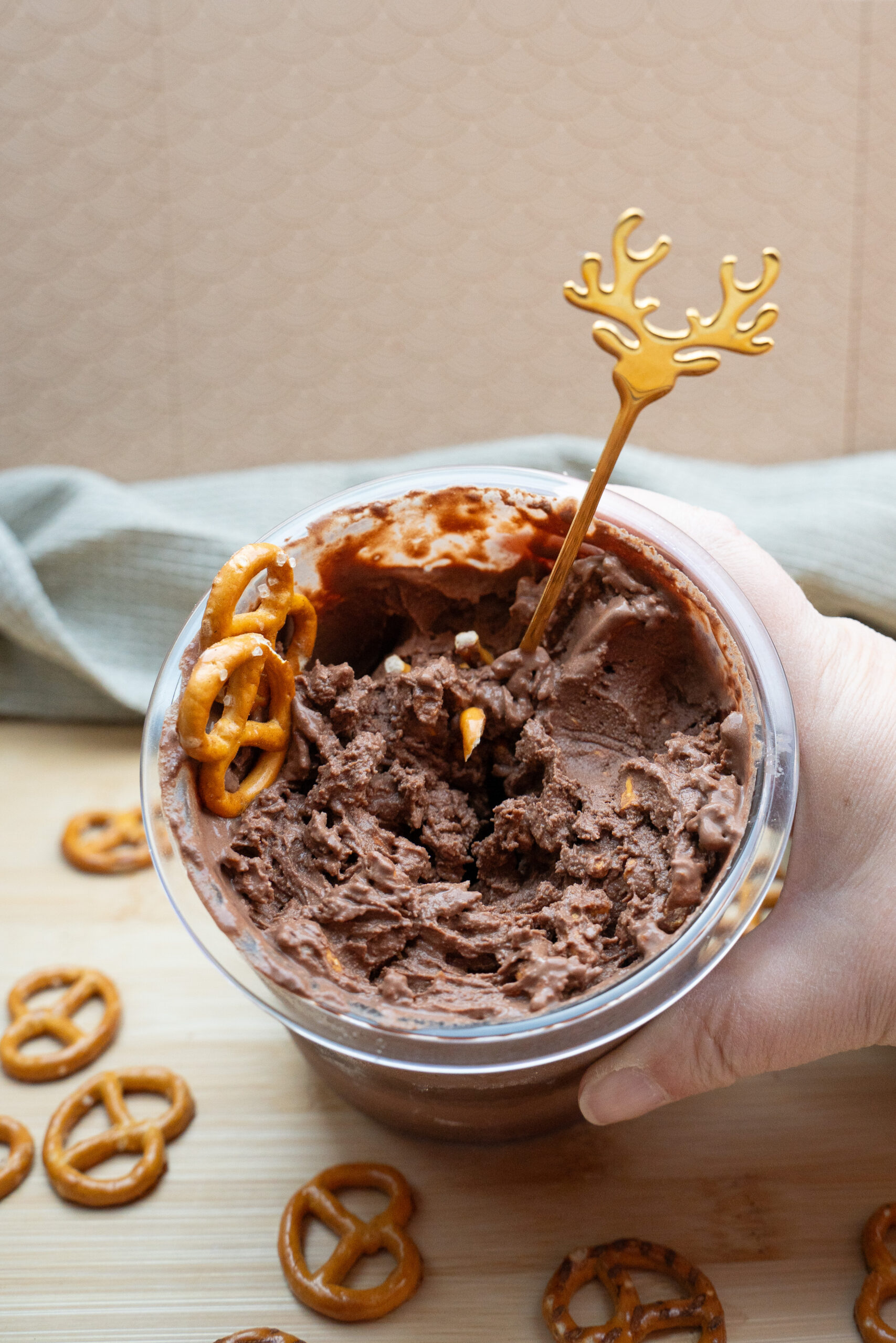 Schokoladen Brezel Eis Ninja Creami