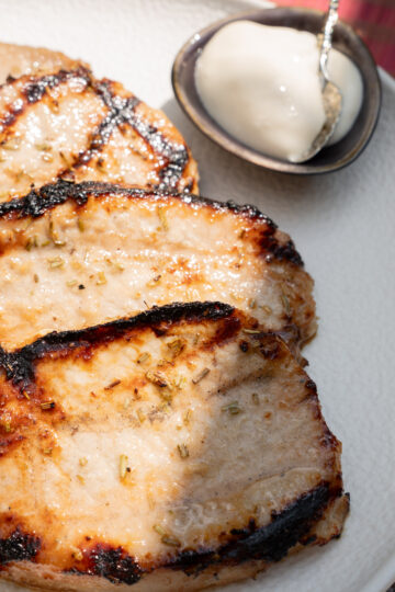 marinierter Schweinelachs Koblauch Rosmarin