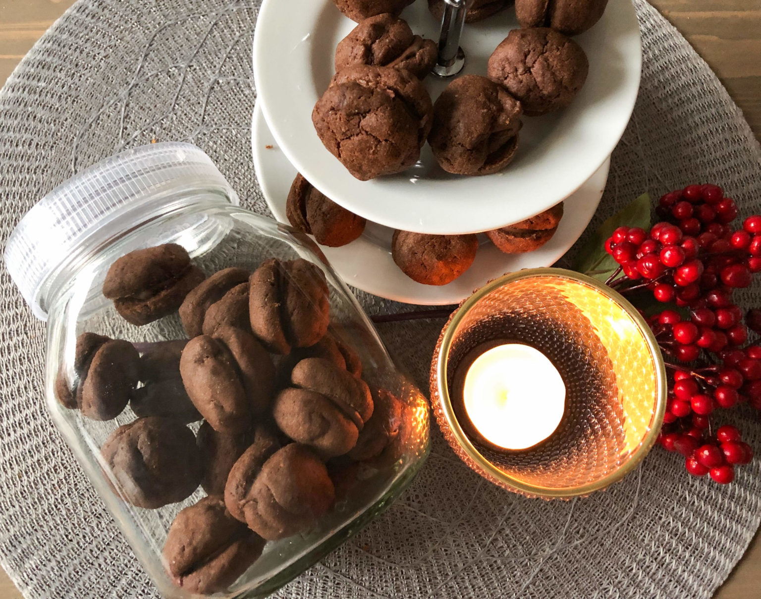 Lebkuchenkekse mit Nussnugatcreme