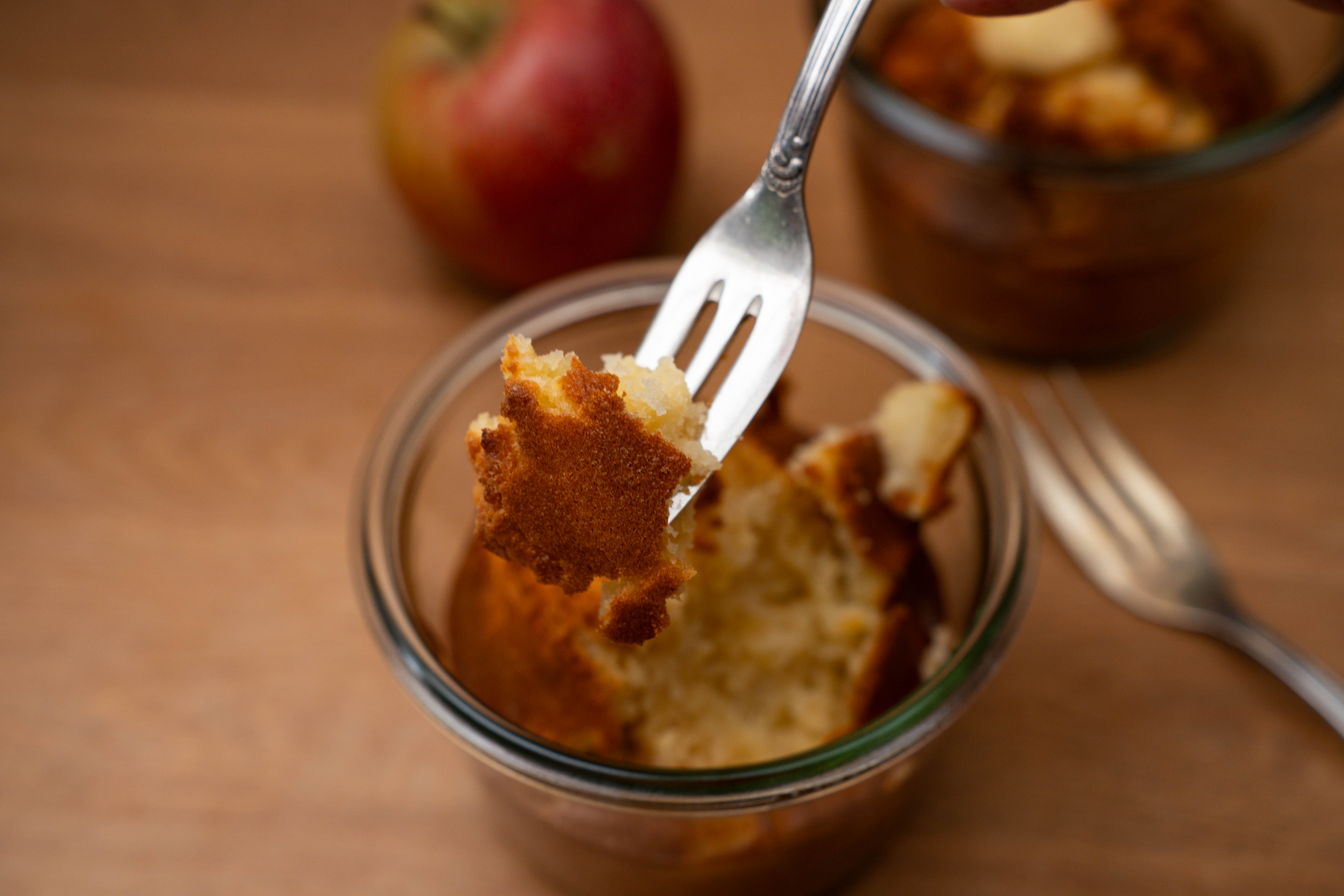 Apfelkuchen aus dem Airfryer im Glas