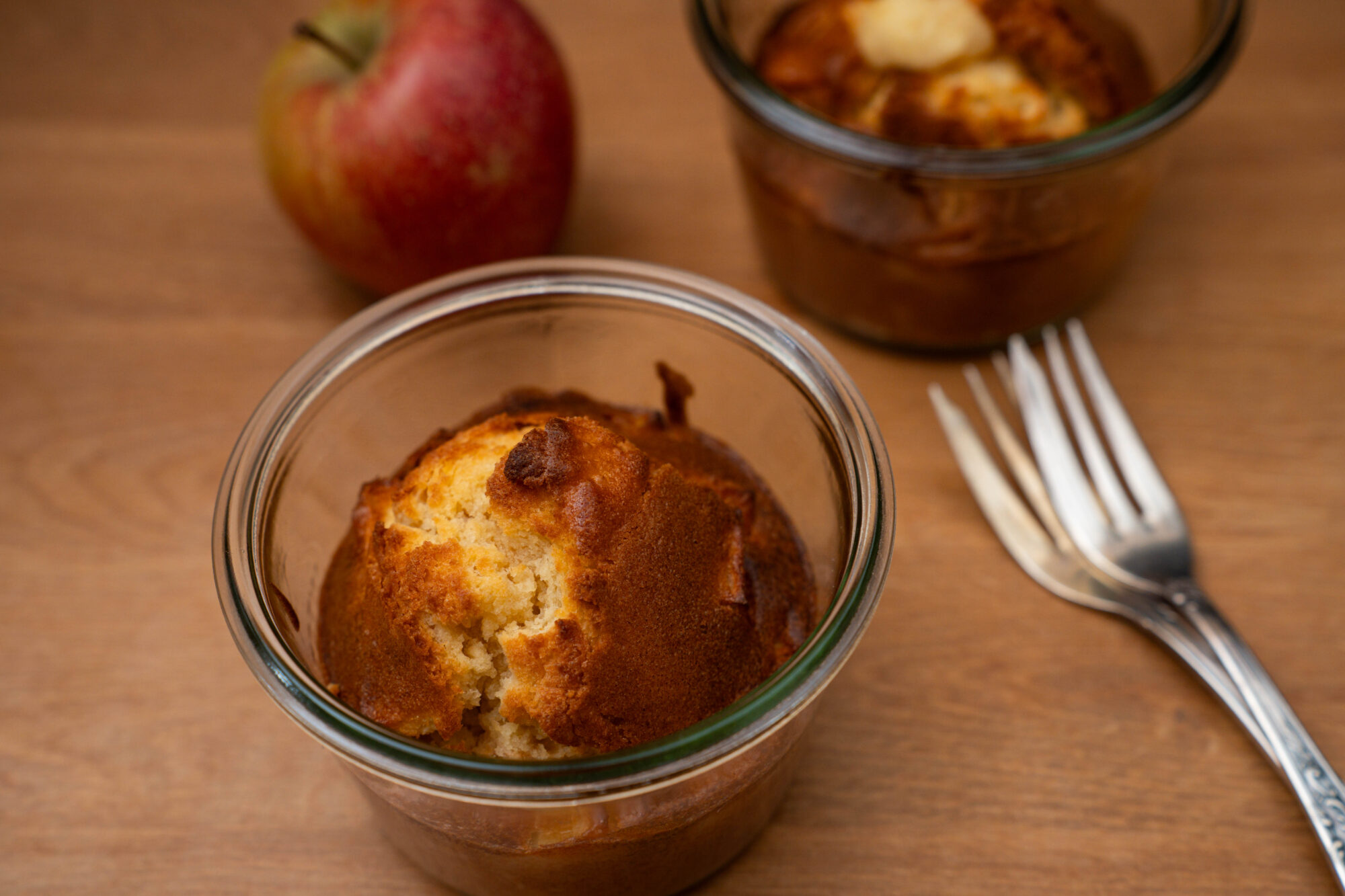 Apfelkuchen aus dem Airfryer im Glas