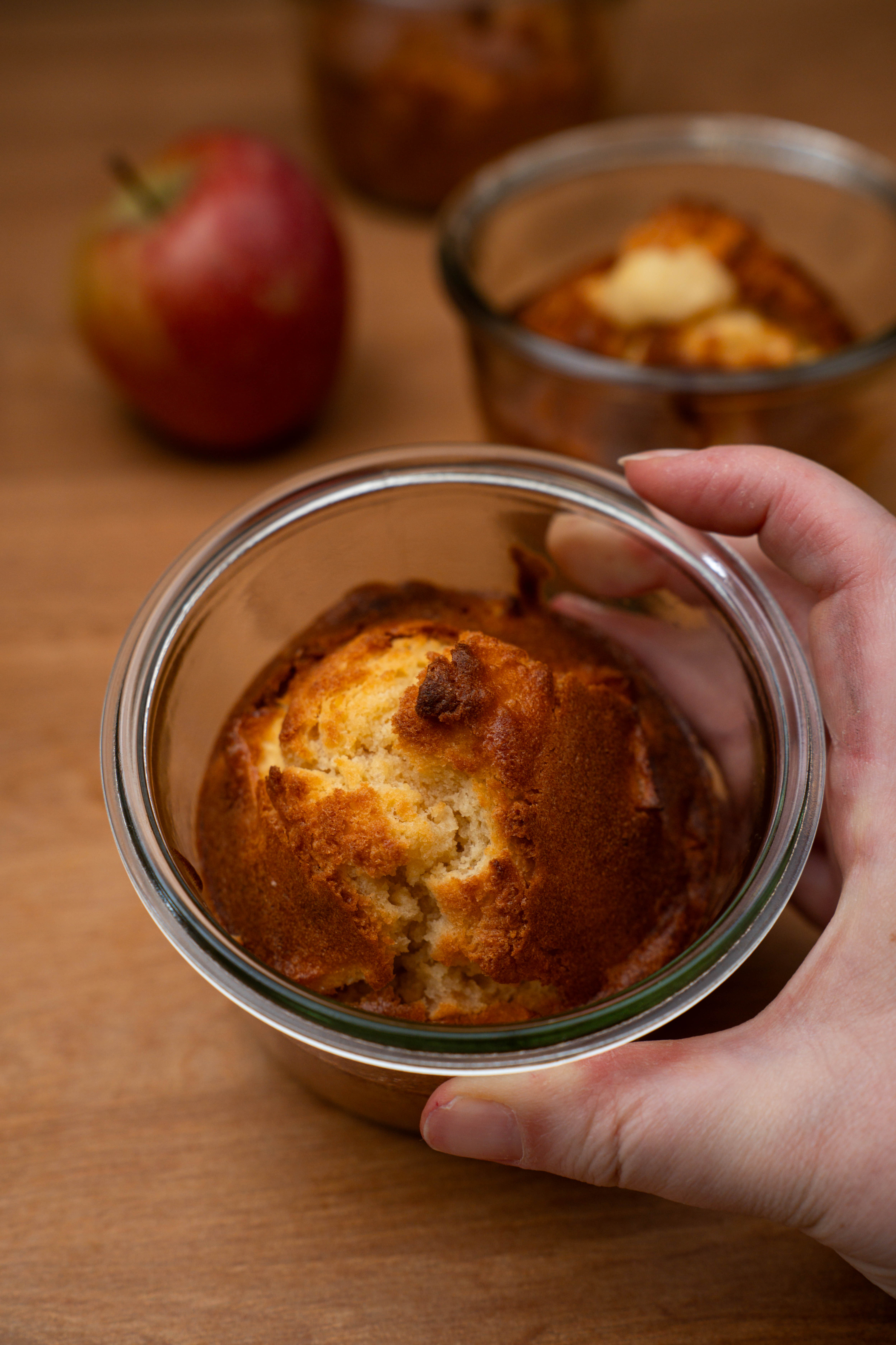 Apfelkuchen aus dem Airfryer im Glas