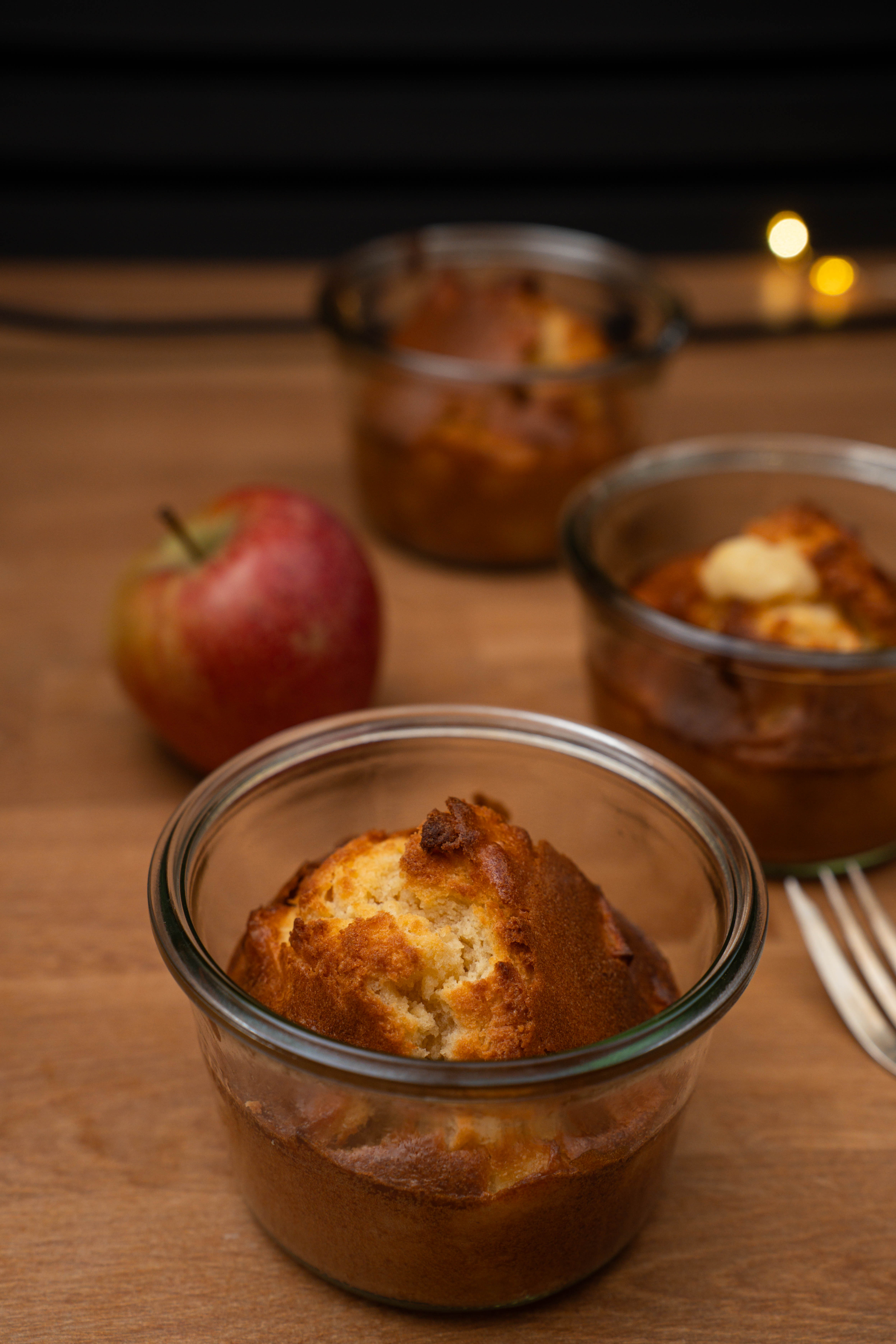 Apfelkuchen aus dem Airfryer im Glas