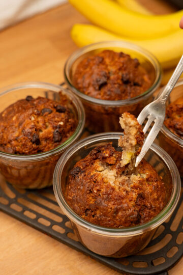Bananenbrot aus dem Airfryer im Glas