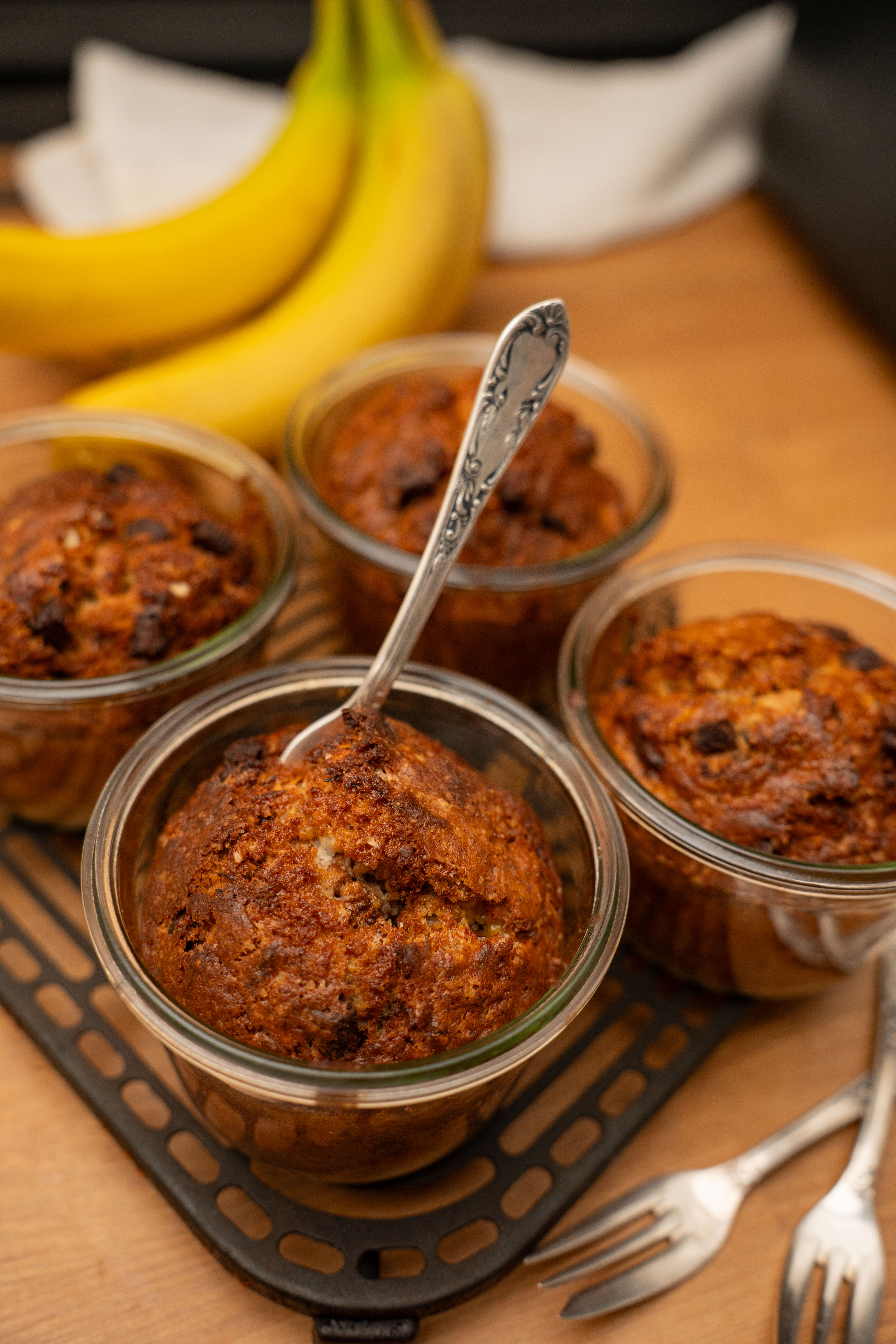 Bananenbrot aus dem Airfryer im Glas