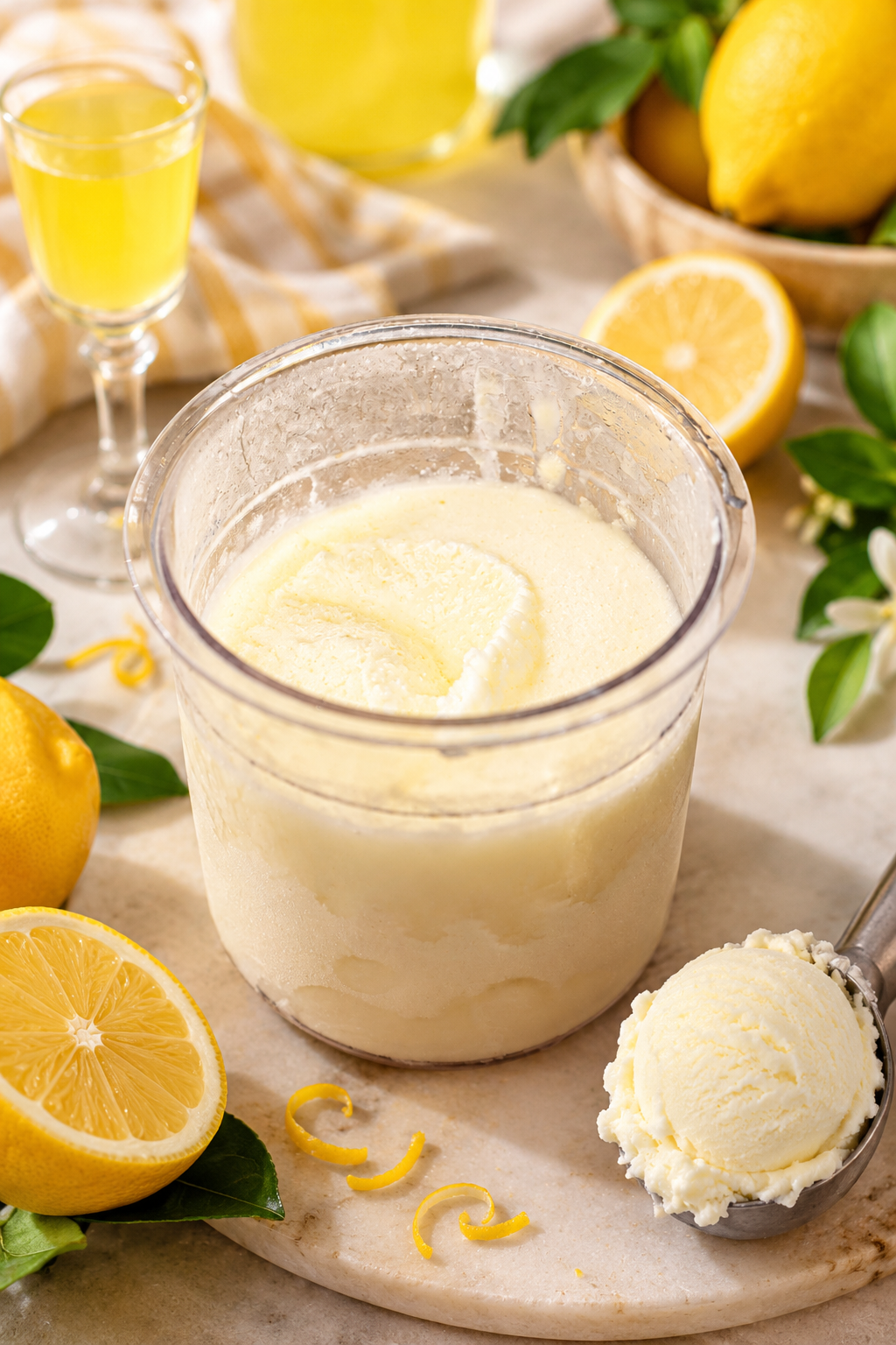 Limoncello Eis Cremiges Zitroneneis mit