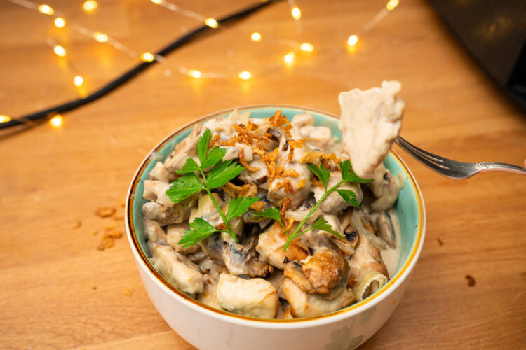 Hähnchengeschnetzeltes mit Champignons aus dem Airfryer