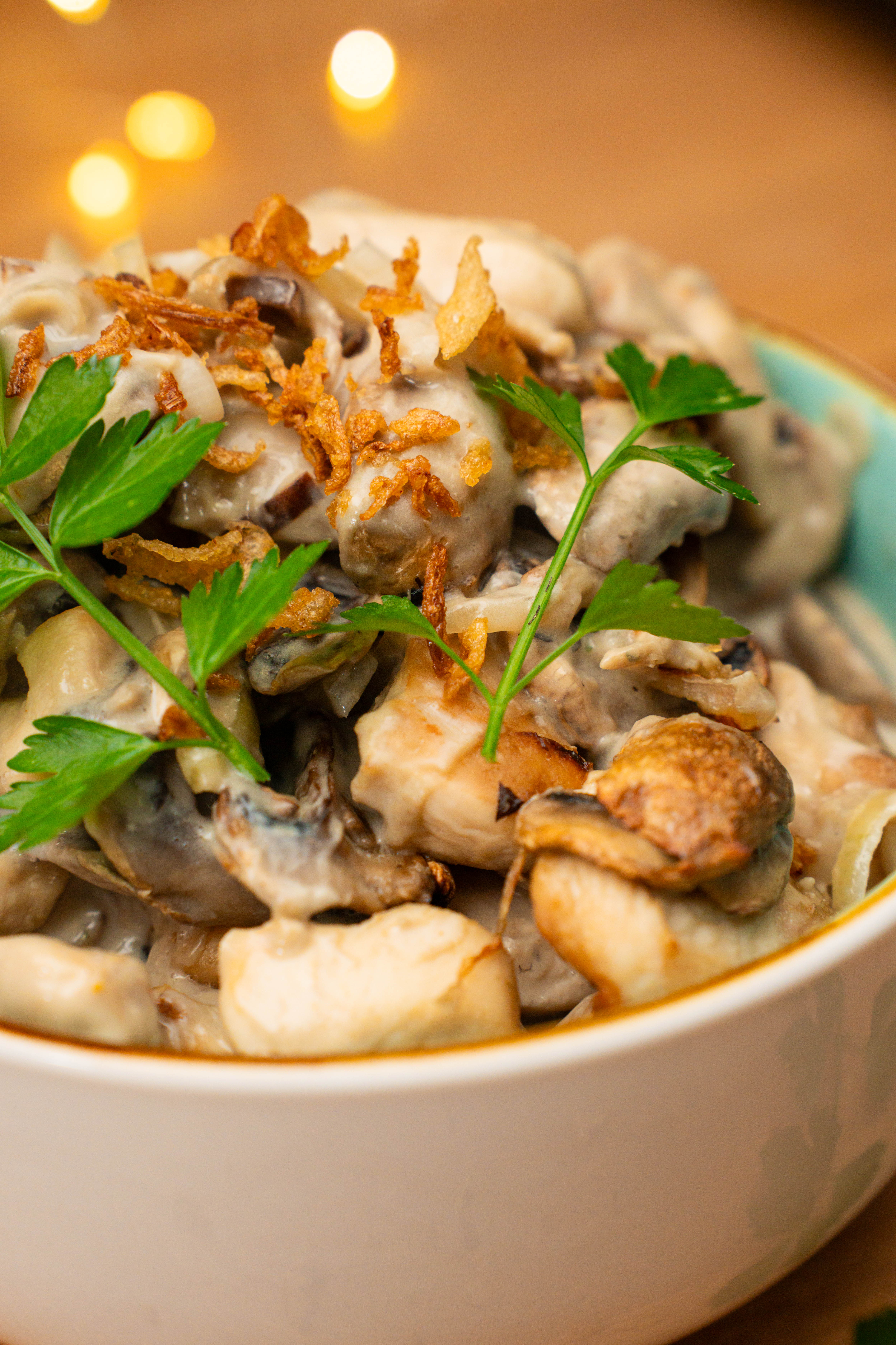 Hähnchengeschnetzeltes mit Champignons aus dem Airfryer